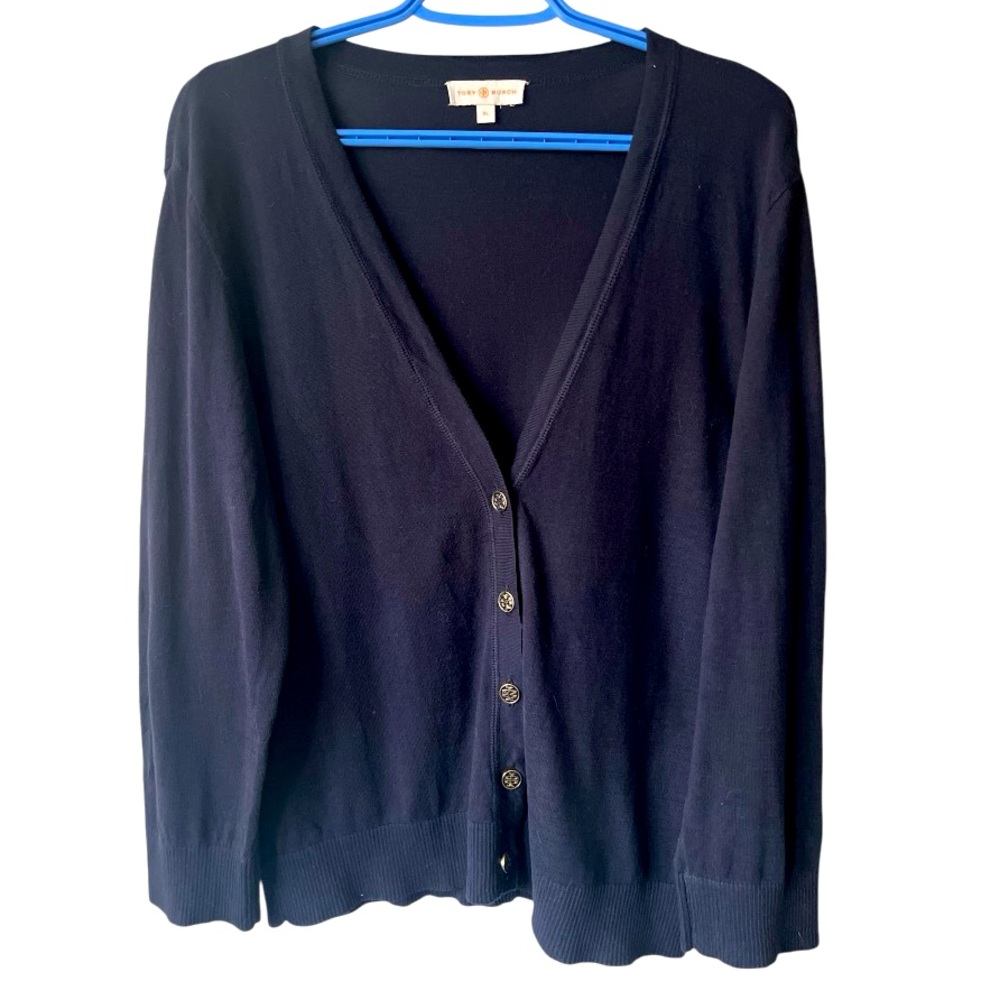 TORY BURCH | 100% Cotton Lighweight V-Neck Cardigan Size XL